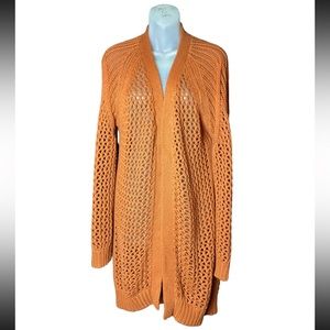 SCOTCH & SODA Terracotta Chunky Open Knit Cardigan Sweater Size 1 read!